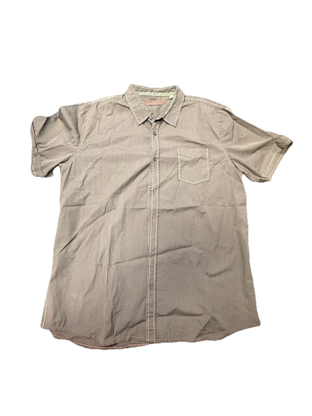 Joseph American Legacy XXL Gray Striped Short Sleeve Button Up Shirt